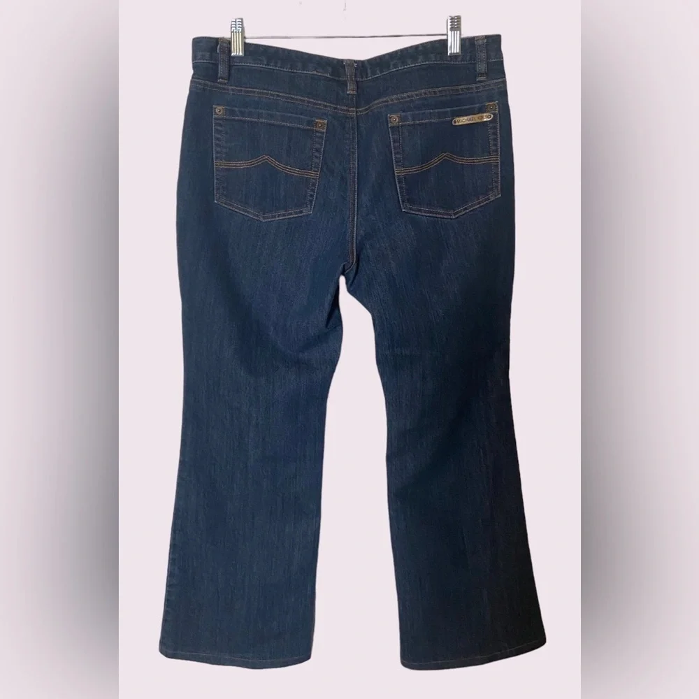 Michael Kors Womens Stretch Flare Jeans Dark Wash